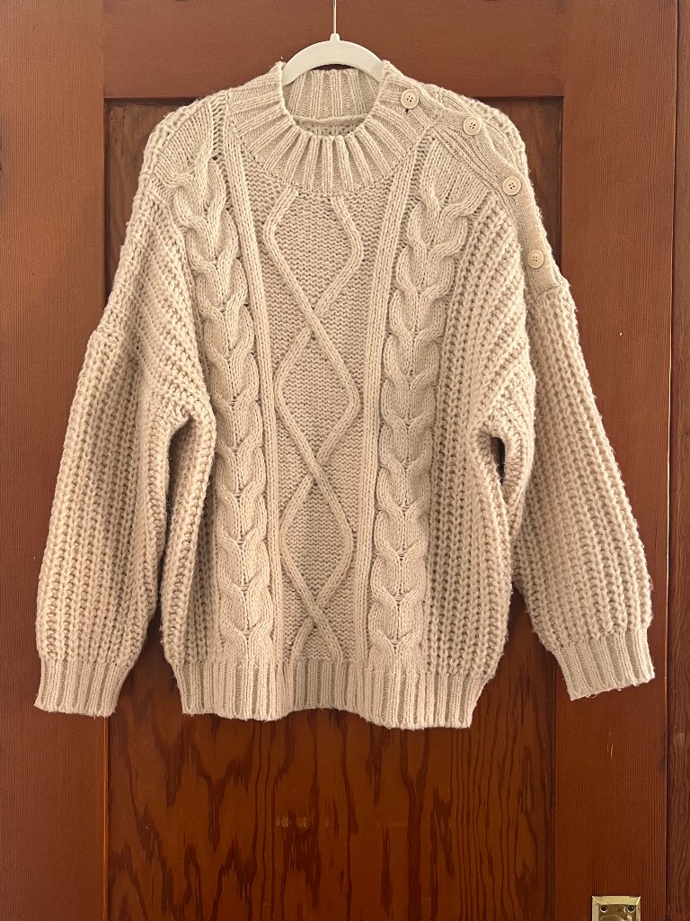 Korean Fashion Lewkin Chunky Oversized Cable Knit Sweater - One Size — image 3 of 5